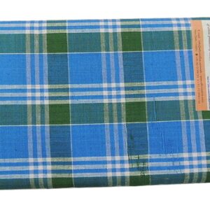 EthnicAlive Organic Bhaglpuri Men's silk& Cotton Lungis, Set of 1 (Blue&Green Colour)