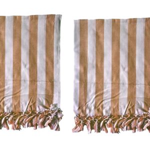 Ethnicalive Handloom Bhagalpuri Andi Dull Chadar White Brown Strip Pack of 2