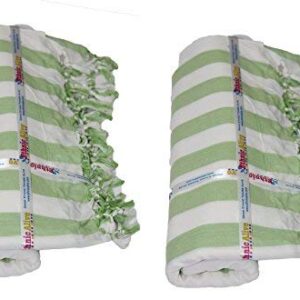 Ethnicalive Handloom Bhagalpuri Andi Dull Chadar White Green Strip Pack of 2