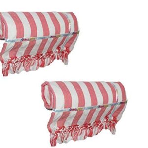 Ethnicalive Handloom Bhagalpuri Handloom Dull Chadar White red Pack of 2