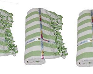 Ethnicalive Handloom Bhagalpuri Organic Andi Dull Chadar White Green Strip Pack of 3
