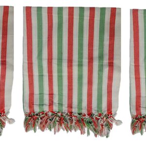 Ethnicalive Handloom Bhagalpuri Organic Andi Dull Chadar White Red Green Strip Pack of 3