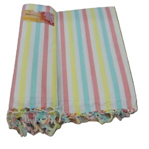 Ethnicalive Handloom Bhagalpuri Organic Andi Dull Chadar White Yallow Green Red Patta Pack of 1