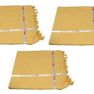 Ethnicalive Handloom Bhagalpuri Organic Andi Dull Chadar Yellow Pack of 3