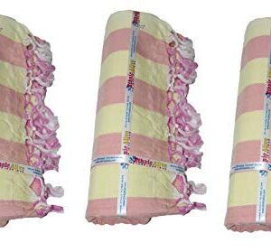 Ethnicalive Handloom Bhagalpuri Organic Handloom Dull Chadar White Pink Pack of 3