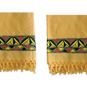 Ethnicalive Handloom Manjusha Art Bhagalpuri Dull Chadar Yellow Pack of 2