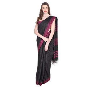 Bhagalpuri art silk saree black maroon striped b077yqk1mb.jpg
