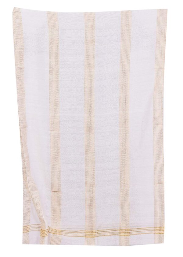 Bhagalpuri dupatta with multi golden border white base b0741822td 3.jpg