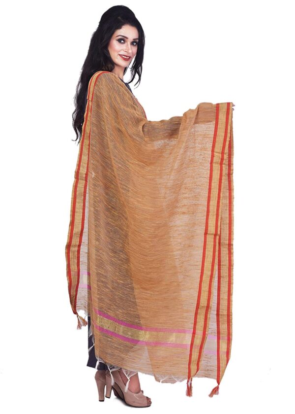 Bhagalpuri silk dupatta with golden colour red line border b074188rk7 2.jpg