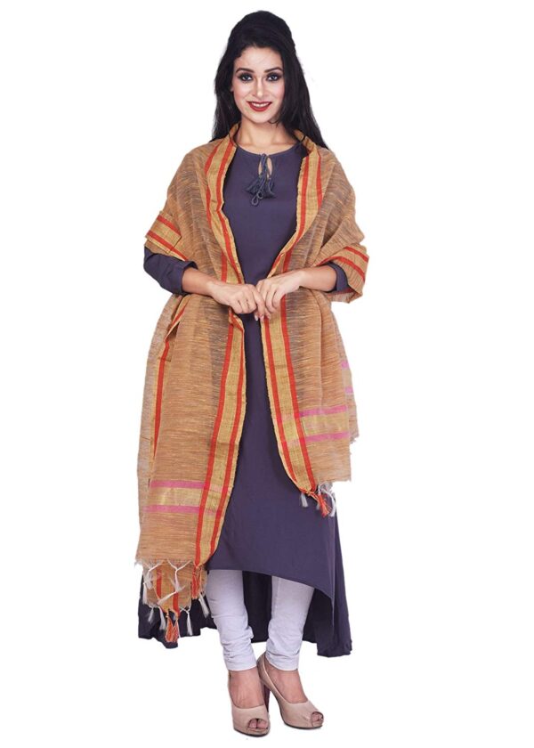 Bhagalpuri silk dupatta with golden colour red line border b074188rk7 3.jpg