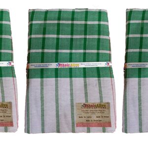 Cotton bath towel large gamcha towel green pack of 3 b078n6lldt.jpg