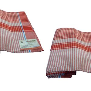 Cotton bath towel large gamcha towel red line pack of 2 b078ndrpgt.jpg