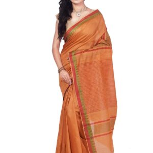 Ethnicalive bhagalpuri handloom art silk brown saree with red boarder b07466p6wt.jpg