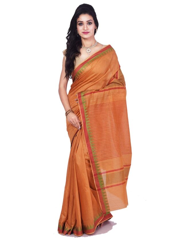 Ethnicalive bhagalpuri handloom art silk brown saree with red boarder b07466p6wt.jpg