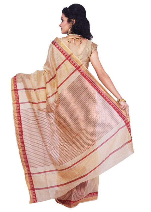 Ethnicalive bhagalpuri handloom art silk golden saree with red boarder b074669dp6 3.jpg