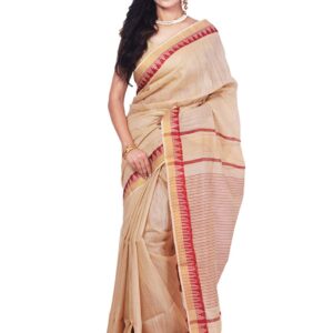 Ethnicalive bhagalpuri handloom art silk golden saree with red boarder b074669dp6.jpg