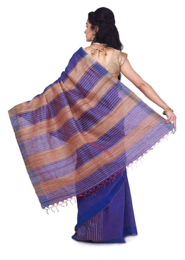 Ethnicalive bhagalpuri handloom pure tasar silk saree with golden boarder b07466wz2c 3.jpg