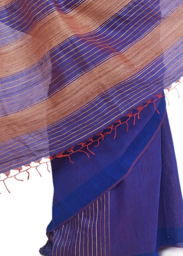 Ethnicalive bhagalpuri handloom pure tasar silk saree with golden boarder b07466wz2c 4.jpg