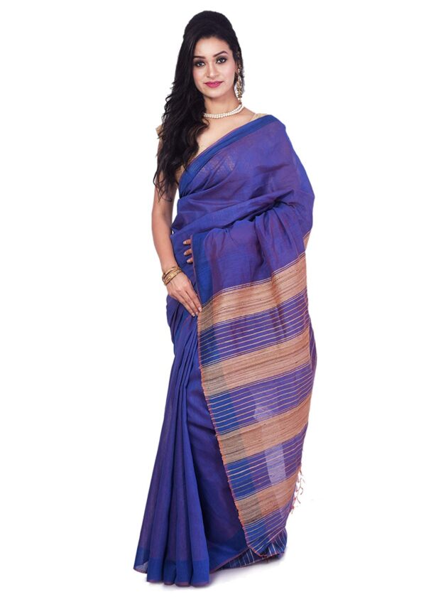 Ethnicalive bhagalpuri handloom pure tasar silk saree with golden boarder b07466wz2c.jpg