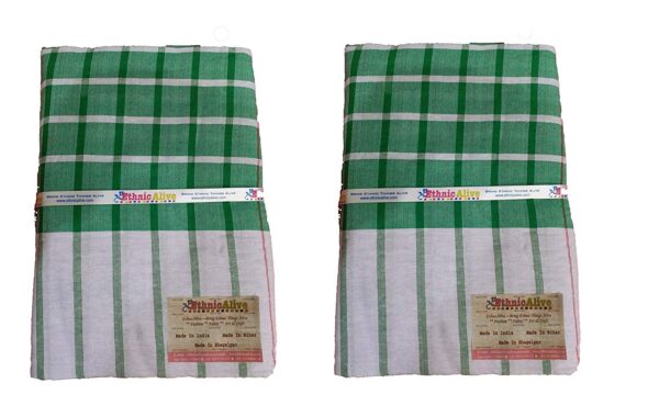 Ethnicalive cotton bath towel large gamcha towel green pack of 2 b078n6lmcr.jpg