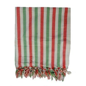 Ethnicalive handloom bhagalpuri andi dull chadar white red green strip b073jh2fyh.jpg